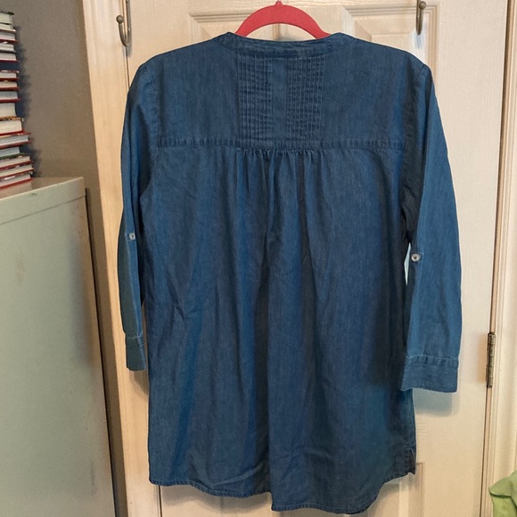 The Vermont Country Store Denim Women's Blue Blouse - Picture 2 of 4